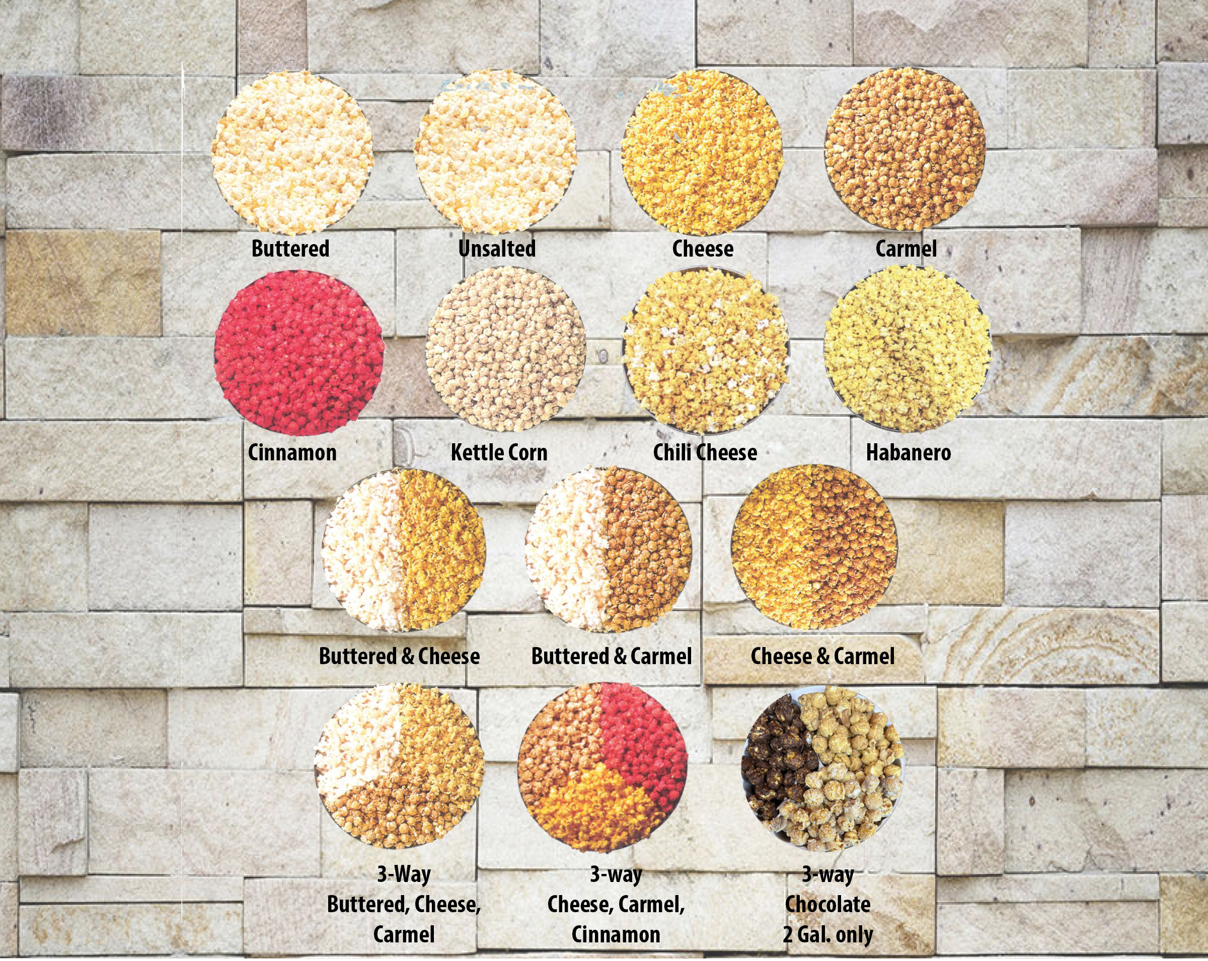 Velvet Creme Popcorn flavors and combinations